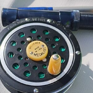 👀RARE🔥Pflueger Medallist Fly Reel Garcia Rod Vintage USA Trout Fishing Set! 🎣